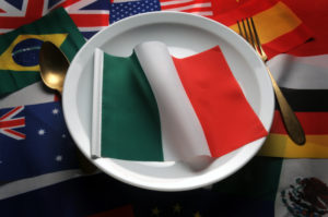 Italian flag on plate